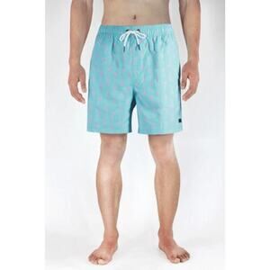Islandhaze Blue Califorina Drawstring Cocktail Swim Trunks Shorts